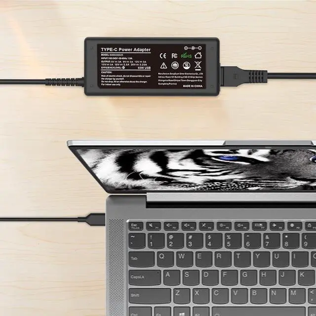 Alt view image 6 of 7 - Universal Chromebook Charger USB C for Hp 65W 45W USB-C Laptop Charger Replacement for  Thinkpad/Yoga  Chromebook 3100 Latitude 5420    Google Series Type C Power Cord