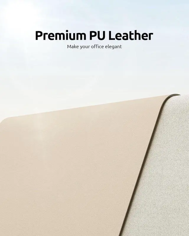 Alt view image 2 of 7 - Leather Desk Pad Protector Office Desk Mat Large Mouse Pad Non-Slip PU Leather Desk Blotter Laptop Desk Pad Waterproof Desk Writing Pad for Office and Home (Eggshell 23.6 x 13.8)