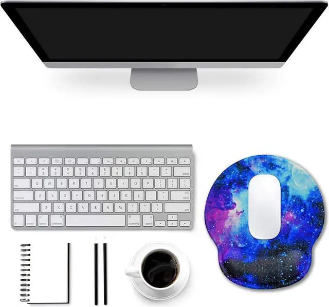 Alt view image 7 of 7 - Mouse Pad with Wrist Rest Support Gel Cute Mouse Pads Non Slip Rubber Base Mousepad Ergonomic Mouse Wrist Rest Pad for Laptop Computer Home Office Working Gaming Pain Relief Nebula Galaxy