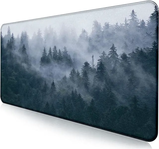 Main image of Large Extended Gaming Mouse Pad with Stitched Edges Non-Slip Waterproof Rubber Base Mouse Pad for Office Computer Keyboard Laptop and Home Desk Pad 35.4 x 15.7 x 0.12 Inch (Grey Forest)