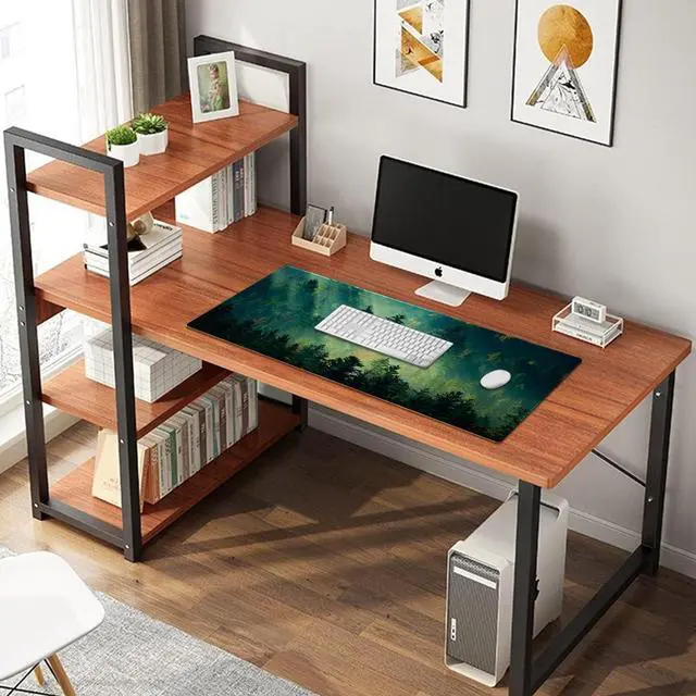 Alt view image 7 of 7 - Mouse Pad Office Desk Mat Large Gaming Keyboard Pad Durable Stitched Edges Washable Smooth Surface Control & Accuracy Extended Computer Mouse Mat (31.5X11.8In)-Green Forest