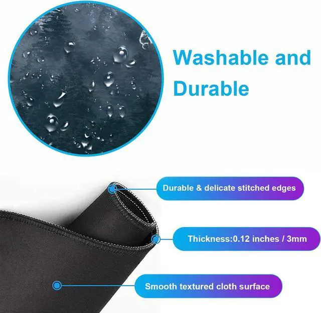 Alt view image 6 of 7 - Large Extended Gaming Mouse Pad with Stitched Edges Non-Slip Waterproof Rubber Base Mouse Pad for Office Computer Keyboard Laptop and Home Desk Pad 35.4 x 15.7 x 0.12 Inch (Grey Forest)