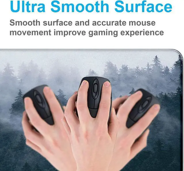 Alt view image 5 of 7 - Large Extended Gaming Mouse Pad with Stitched Edges Non-Slip Waterproof Rubber Base Mouse Pad for Office Computer Keyboard Laptop and Home Desk Pad 35.4 x 15.7 x 0.12 Inch (Grey Forest)