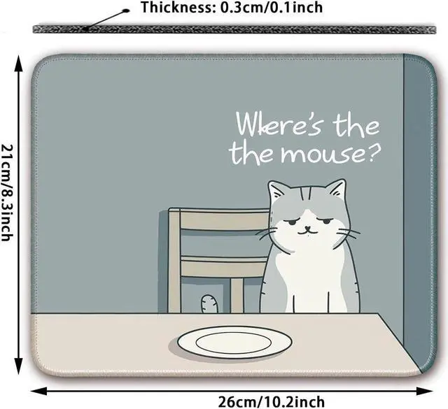 Alt view image 2 of 6 - Non-Slip Mouse Pad Gaming Mouse Pad Small Mousepad for Computer Laptop Gamer Cat Pattern 8x10 inch