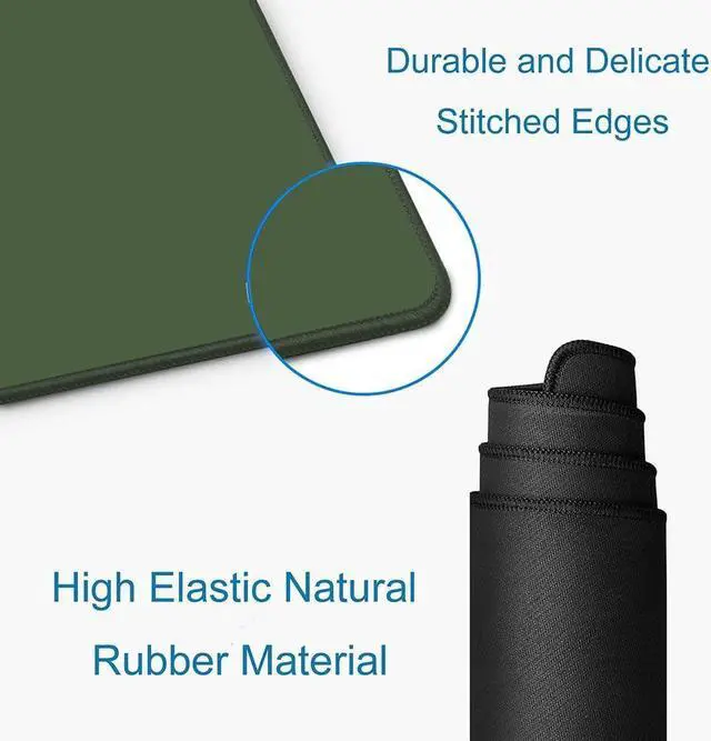 Alt view image 5 of 6 - Large Gaming Mouse Pad XL Extended Mousepad Non-Slip Rubber Base Keyboard Mouse Mat Desk Pad for Work Game Office Home 31.5 x 11.8 in Olive Green