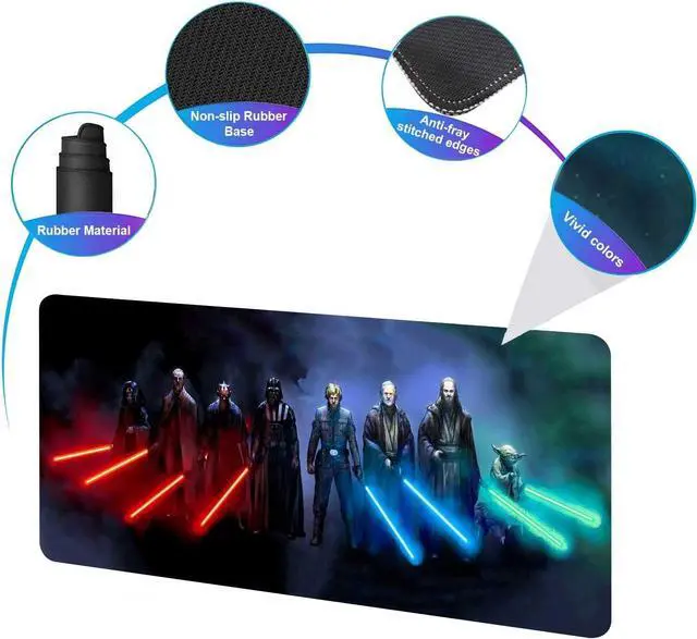 Alt view image 2 of 7 - Extra Large Gaming Mouse Pad Custom Mousepad with Non-Slip Rubber Base Stitched Edges Mouse Mat Washable Desk Pad Portable Computer Keyboard & Mice Combo Pads 31.5x15.7 Inch
