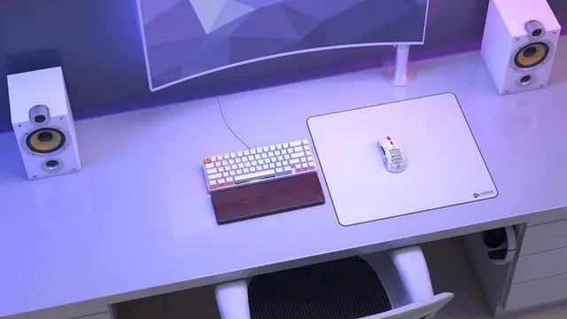 Alt view image 6 of 7 - Large Gaming Mouse Pad for Desk - Rubber Base Computer Mouse Mat - Durable Mouse Mat - Cloth Mousepad with Stitched Edges - White Cloth Mousepad | 16x18 (GW-XL)