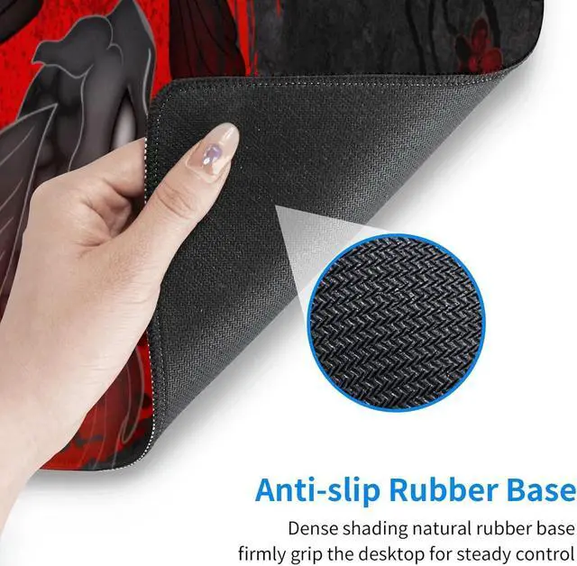 Alt view image 7 of 7 - Japanese Yin and Yang Koi Carp Gaming Mouse Pad XL Non Slip Rubber Base Mousepad Stitched Edges Desk Pad Extended Large Mice Pad 31.5 X 11.8 Inch