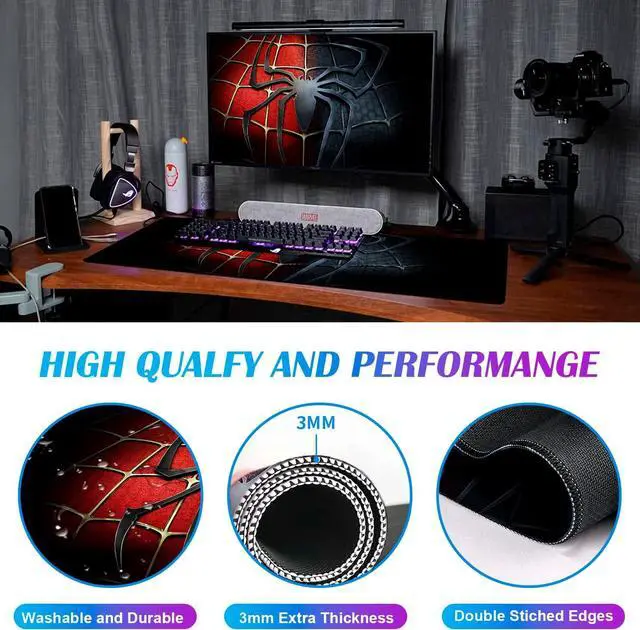 Alt view image 5 of 7 - Anime Large Lengthened Gaming Mouse Pad Keyboard Mouse Pad Desk Pad and Office Decor Accessories with Non-Slip Rubber Base and Durable Stitched Edges 35.4 x 15.7 x 0.12 Inches