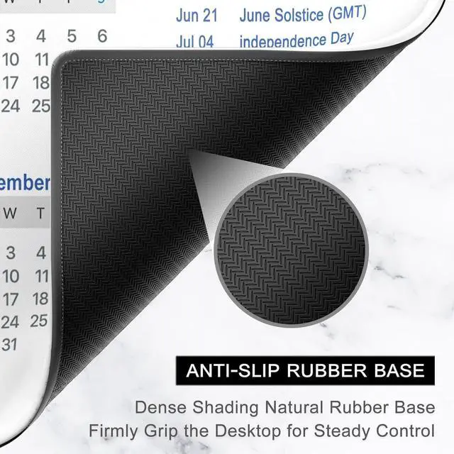 Alt view image 4 of 7 - 2025 Calendar Mouse Pad Square New Year 2025 Mousepad 10.2 x 8.3 Inch Stitched Edge Anti-Slip Waterproof Rubber Mouse Mat for Office Gaming Laptop Computer New Year Office Supplies Gift (White)