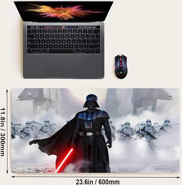 Alt view image 3 of 7 - Gaming Mouse Pad Large XXL White Soft Mousepad with Anti-Slip Rubber Base & Stitched Edges Smooth Surface Laptop Desk Pad Computer Keyboard and Mice Combo Pads Mouse Mat 31.5x15.7 inch