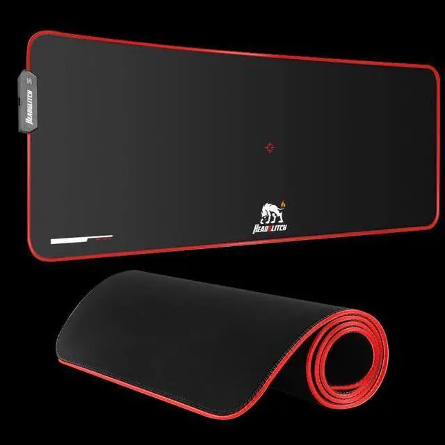 Alt view image 5 of 7 - Full Health RGB Gaming Mouse Pad | Extra Large Desk Mat | XXL Mousepad LED | Easy Clean Surface | Non-Slip Rubber Base | Extended Light Up Computer Office Mousepad |