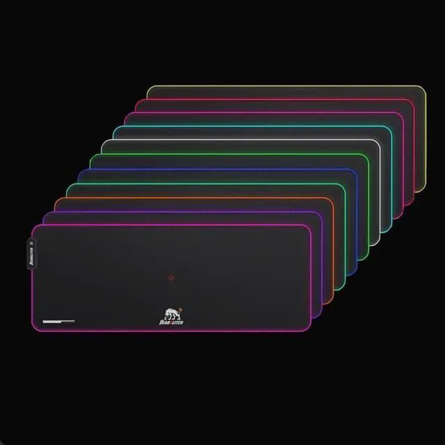 Alt view image 6 of 7 - Full Health RGB Gaming Mouse Pad | Extra Large Desk Mat | XXL Mousepad LED | Easy Clean Surface | Non-Slip Rubber Base | Extended Light Up Computer Office Mousepad |