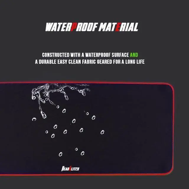 Alt view image 7 of 7 - Full Health RGB Gaming Mouse Pad | Extra Large Desk Mat | XXL Mousepad LED | Easy Clean Surface | Non-Slip Rubber Base | Extended Light Up Computer Office Mousepad |