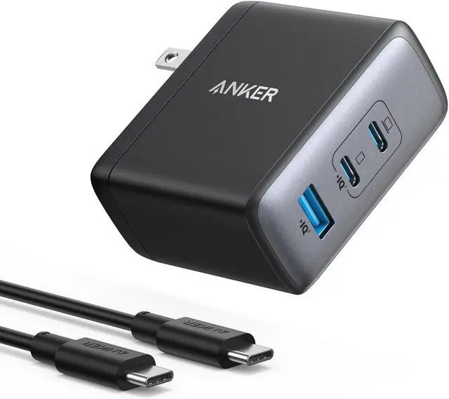 Main image of Nano 100W USB-C Charger 3-Port Fast Compact GaN Charger for MacBook Pro/Air Pixelbook ThinkPad  XPS iPad Pro iPhone 16 Series Galaxy S23 and More (USB-C to USB-C Cable Included)