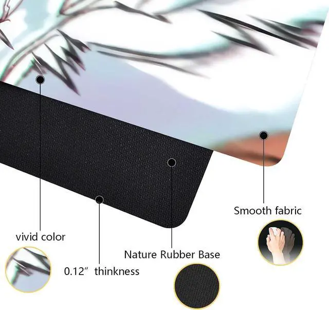 Alt view image 2 of 7 - Anime Mouse Pad Luffygear 5 Extended Gaming Desk Pad with Stitched Edges Large Mouse Mat with Non-Slip Rubber Base for Work & Gaming Office & Home 31.5x15.7 inch