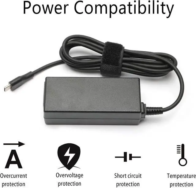 Alt view image 4 of 7 - 65W 45W  Laptop Charger USB C for  Latitude 5420 5520 5320 7420 7430 7400 7370 7390 7275 7285 XPS 13 7390 9350 9380 9370 9360 9310 9365 9300 9550 USB C Laptop Charger