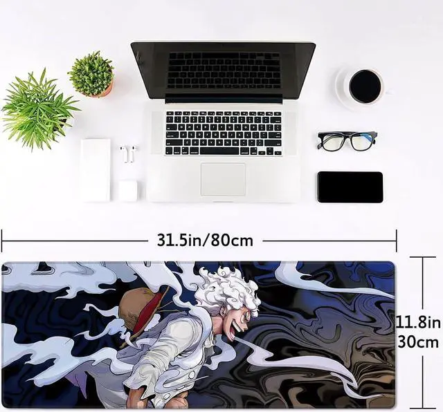 Alt view image 6 of 7 - Anime One Piece Gaming Mouse Pad Non-Slip Rubber Desk Mat Gear 5 Luffy Mousepad for Office Desk Decor 31.5 x 11.8inches x 3mm