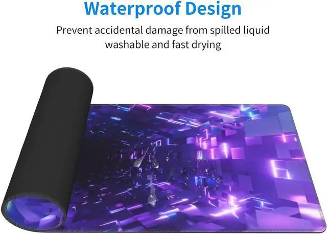 Alt view image 4 of 7 - Mouse Pad Fantasy Purple Colorful 3D Time Tunnel Gaming Mouse Pad XXL Large Mouse Pad Desk Mat with Non Slip Rubber Base Desk Mat for Keyboard and Mouse 11.8 X 31.5 Mousepad