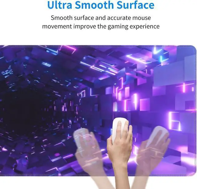 Alt view image 5 of 7 - Mouse Pad Fantasy Purple Colorful 3D Time Tunnel Gaming Mouse Pad XXL Large Mouse Pad Desk Mat with Non Slip Rubber Base Desk Mat for Keyboard and Mouse 11.8 X 31.5 Mousepad