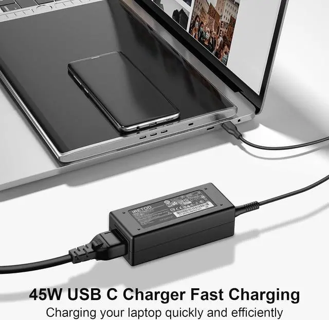 Alt view image 6 of 6 - Universal USB C Laptop Computer Charger Compatible with   HP    Google Chromebook Type C Power Cord