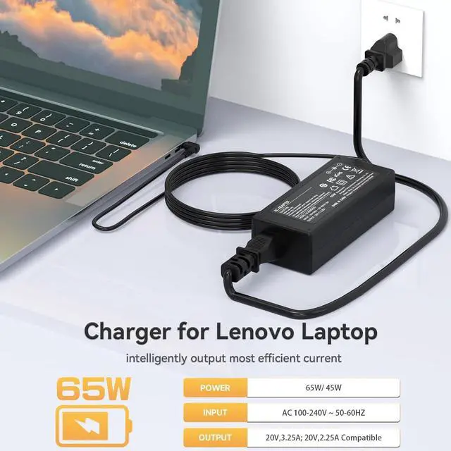 Alt view image 4 of 7 - 65W Laptop Charger for  IdeaPad 1 3 5 Flex 4 5 6 1470 1480 IdeaPad 110 110s 310 320 330 330s 520 530s 710s L340 S145 S340 S540 Adapter Yoga 720 710 510 Chromebook N22 N23 N42 Power Supply