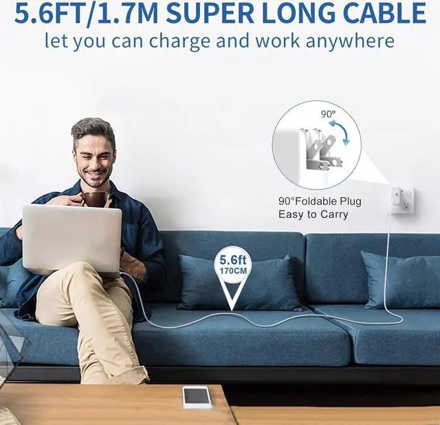 Alt view image 6 of 6 - Mac Book Air Charger Replacement 45W Power T-tip Magnetic DC Connector Adapter for Mac Book Air 11 inch and 13 inch (Between 2012-2017)