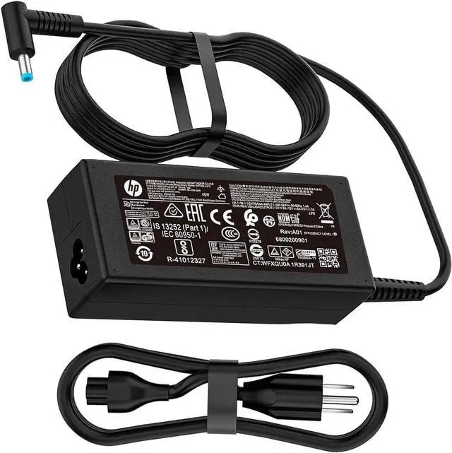 Alt view image 2 of 7 - 45W 19.5V 2.31A Laptop Charger Fit for HP L25296-001 741727-001 L25296-002 L25296-003/004 213349-109 HP Pavilion 11 13 14 15 Notebook Stream 14 13 11 Series Envy X360 Blue Tip Adapter Power Cord