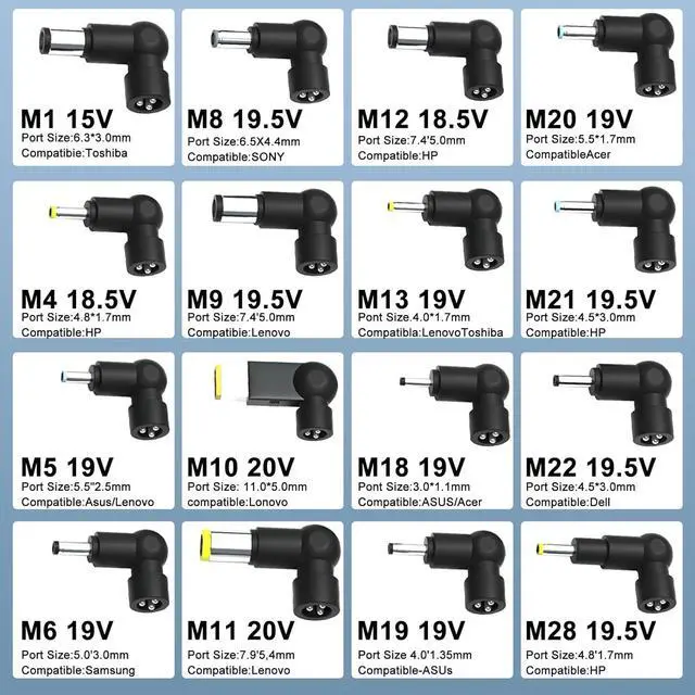 Alt view image 2 of 7 - 90W 16Tips Universal Laptop Charger - Fit for HP      LG IBM Google Toshiba Sony Fujitsu MacBook Pro Gateway Notebook Ultrabook Chromebook Power Adapter Supply Cord