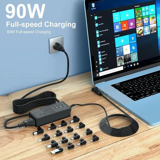 Alt view image 5 of 7 - 90W 16Tips Universal Laptop Charger - Fit for HP      LG IBM Google Toshiba Sony Fujitsu MacBook Pro Gateway Notebook Ultrabook Chromebook Power Adapter Supply Cord