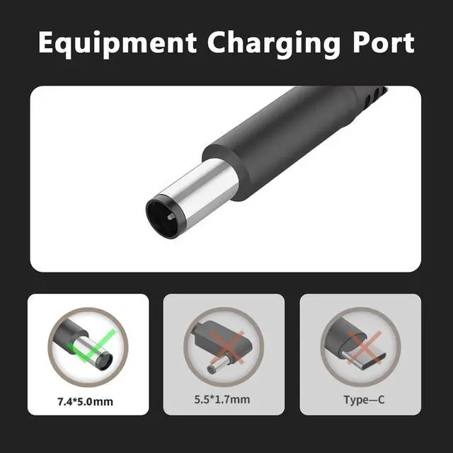 Alt view image 2 of 7 - 180W Laptop Charger fit for Dell G7 15 17 7588 7590 7790 G5 15 5515 5587 5590 G3 15 3579 17 3779 Precision 7670 7770 7510 7520 7530 7540 7550 19.5V 9.23A 7.4mm AC Adapter Power Cord