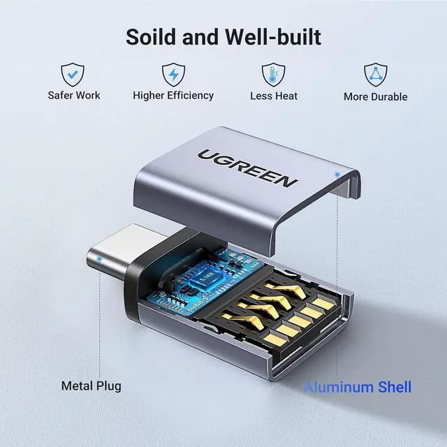 Alt view image 4 of 7 - USB to USB C Adapter USB C Male to USB 3.0 Female 2 Pack 10Gbps USB C Female to USB Male Adapter Thunderbolt Compatible with iPhone 16 15 MacBook iPad  Galaxy Apple MagSafe Watch 9/8