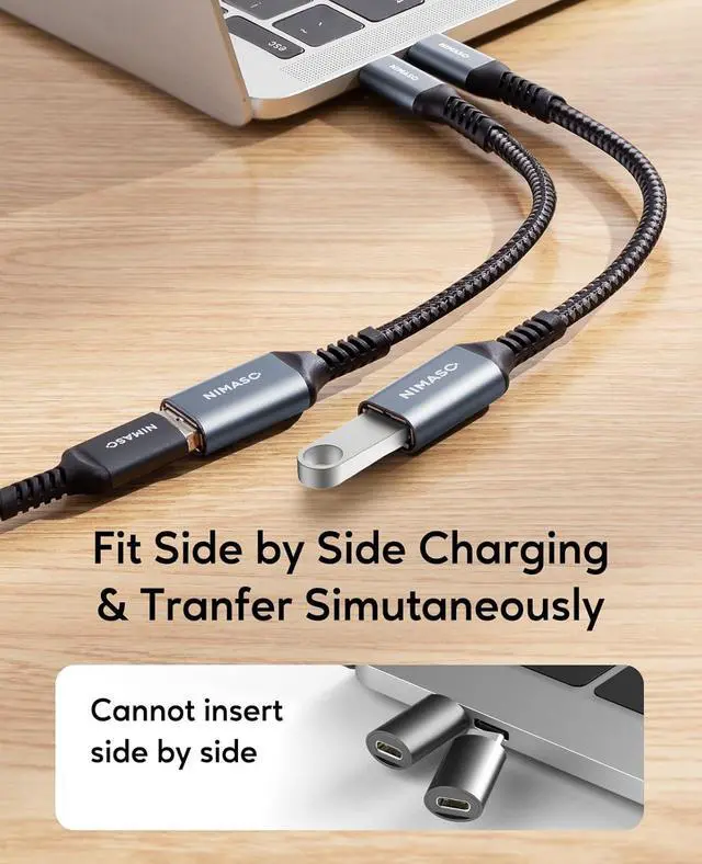 Alt view image 4 of 7 - USB C to USB 3.0 Adapter [2 pack] USB-C to USB Thunderbolt 3 to USB Adapter OTG Cable for Macbook Pro/Air 2020/2018 iPad Pro 2020 Galaxy S20 S20+ Google Pixel and More