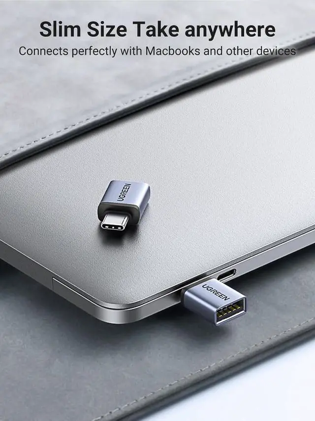 Alt view image 7 of 7 - USB to USB C Adapter 10Gbps 2 Pack USB C to USB Adapter USB C 3.2 Gen 2 Male to USB A Female Adapter Compatible with iPhone 16 15 Pro//MacBook Pro/Air/iPad Pro Thunderbolt 4/3 Gray