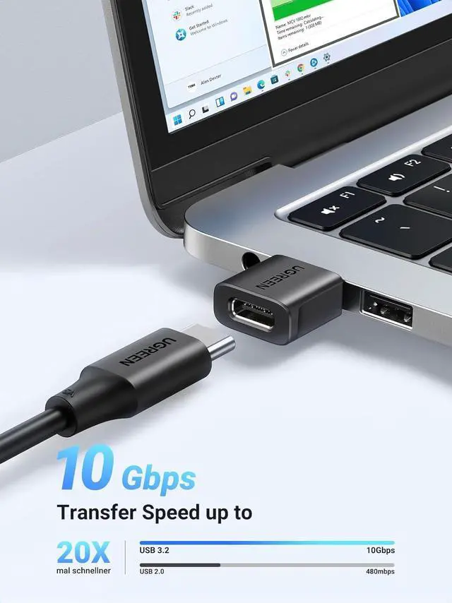 Alt view image 3 of 7 - USB to USB C Adapter 3Pack 10Gbps USB C Female to USB 3.0 Male Adapter Type C Charge Converter for iPhone 14 13 Plus Pro Max Apple Watch 7 8 9  Galaxy S23 S24 Pad Air Black
