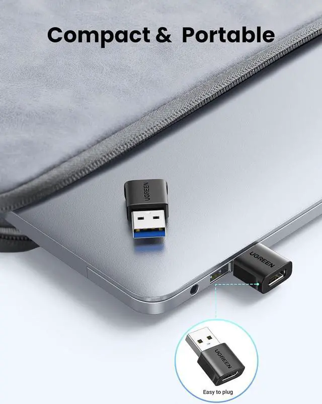 Alt view image 7 of 7 - USB to USB C Adapter 3Pack 10Gbps USBC Female to USBA Male Adapter Type C Charge Converter for iPhone 16 15 14 13 Plus Pro Max iPad Air Mini 6 7  Galaxy S25  Watch Black