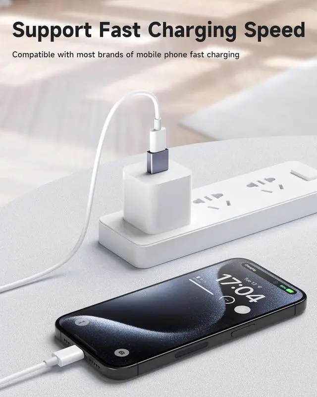 Alt view image 4 of 7 - USB to USB C Adapter-4 Pack 2*Type C Female to A Male Charger Converter&2*USB C Male to USB FemaleOTG Adapter for iPhone 16 15 14 13 12 Pro Max Plus Apple Watch Ultra 8 9 AirPods iPad  S24