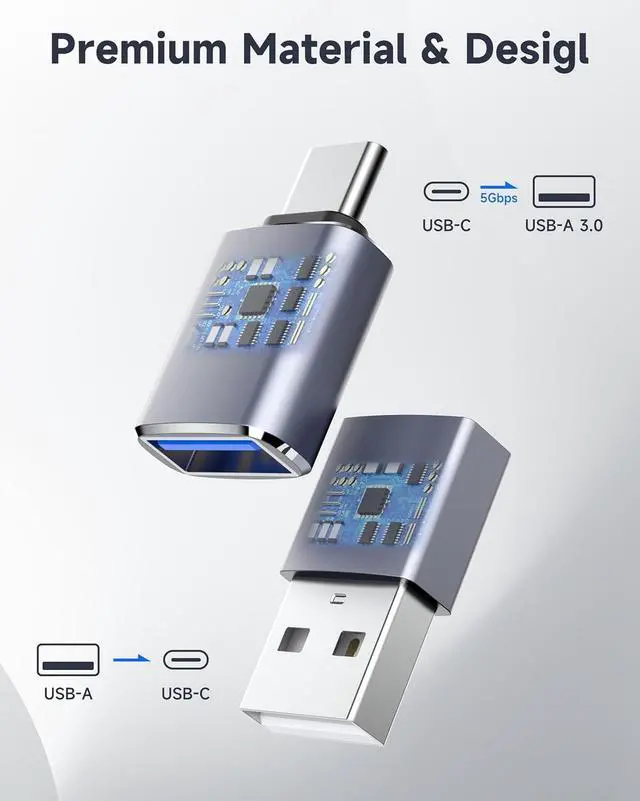 Alt view image 7 of 7 - USB to USB C Adapter-4 Pack 2*Type C Female to A Male Charger Converter&2*USB C Male to USB FemaleOTG Adapter for iPhone 16 15 14 13 12 Pro Max Plus Apple Watch Ultra 8 9 AirPods iPad  S24