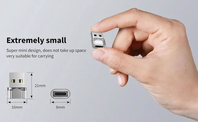 Alt view image 7 of 7 - 10 Pack USB to USB C Adapter USB C Female to A Male Charger Converter Compatible with Apple Watch iPhone 15 14 13 12 Pro Max Plus Note iPad 9 10 Air 5 Mini 6 Galaxy Pixel and etc.(Clear)