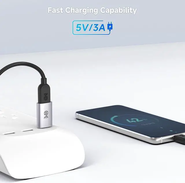 Alt view image 3 of 7 - 2-Pack 10Gbps USB to USB C Adapter for Fast Charging & High-Speed Data Transferring Reversible USB-C Port USB C to USB Adapter (Female to Male) for iPhone 16/15 iPad Pro Galaxy S23