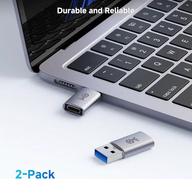 Alt view image 5 of 7 - 2-Pack 10Gbps USB to USB C Adapter for Fast Charging & High-Speed Data Transferring Reversible USB-C Port USB C to USB Adapter (Female to Male) for iPhone 16/15 iPad Pro Galaxy S23
