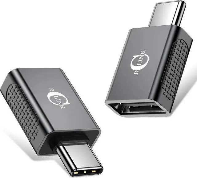 Main image of 10Gbps USB C to USB Adapter (2 Pack) USB 3.2 Gen 2 Fit Side by Side USB C Male to USB A Female Converter for iPhone 16 15 Series iPad MacBook and More Type C Devices