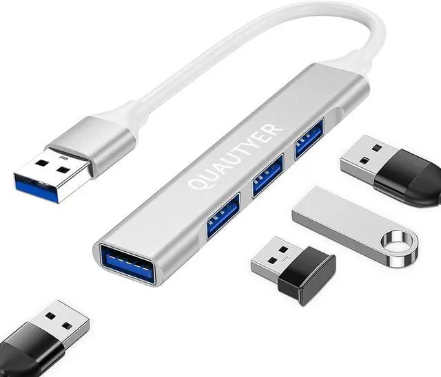 Main image of USB Hub for Laptop USB Multiport Adapter Multiple USB Port Extender USB a hub USB Splitter 1 in 4 Out with USB 3.0 hub 4 Port USB hub for PC Mac Mouse HDD Keyboard iMac Flash USB to Multiple USB