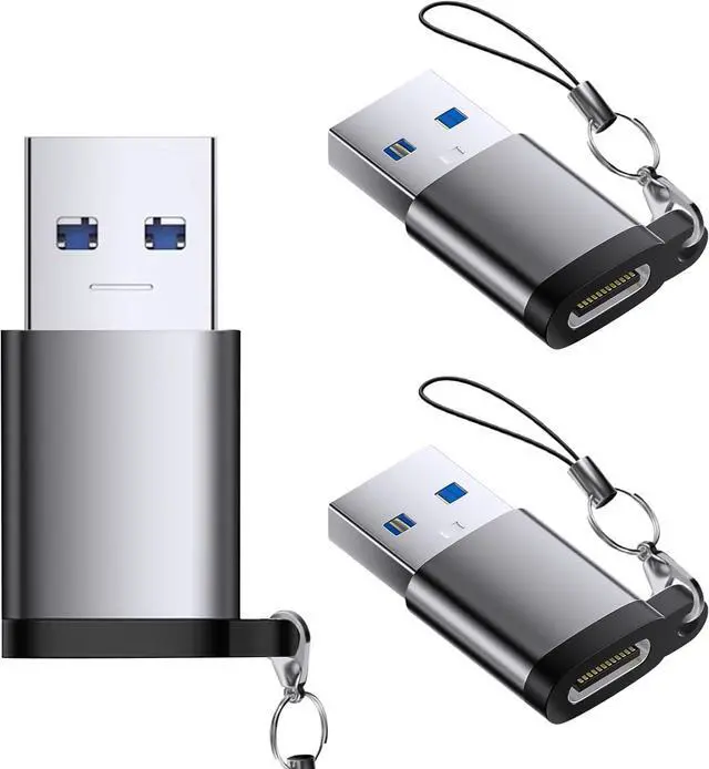 Main image of USB C Female to USB Male Adapter 3 Pack OTG Converter Type C to USB A Charger Cable Converter Compatible for  Watch iPhone 16 15 14 13 AirPods 3 MacBook  S24 Nintendo Switch Car