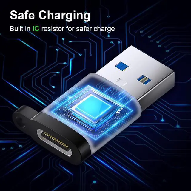 Alt view image 5 of 7 - USB C Female to USB Male Adapter 3 Pack OTG Converter Type C to USB A Charger Cable Converter Compatible for  Watch iPhone 16 15 14 13 AirPods 3 MacBook  S24 Nintendo Switch Car