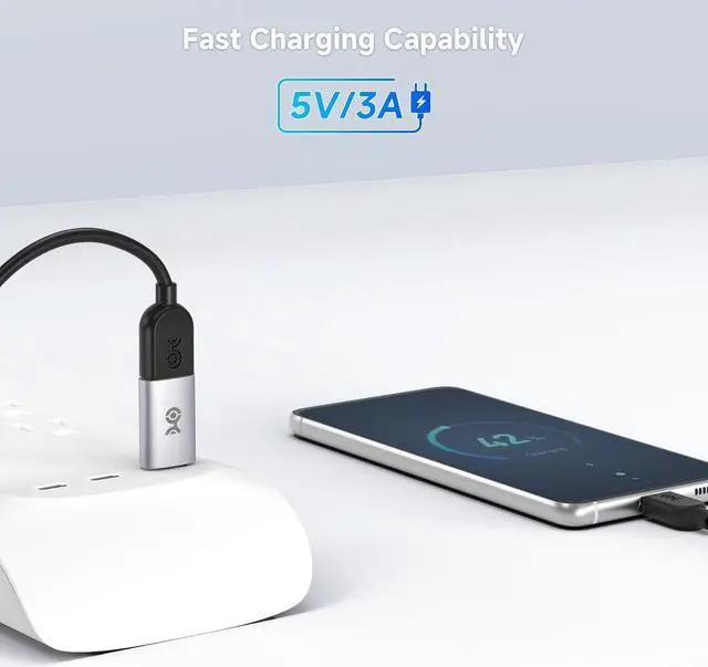 Alt view image 3 of 7 - 2-Pack 10Gbps USB C to USB Adapter Male to Female for High-Speed Data Transferring & Fast Charging Reversible USBC USBA to USBC Adapter for iPhone 16/15 iPad Pro Galaxy S23