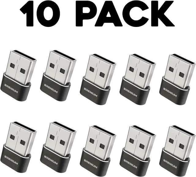 Alt view image 5 of 7 - USB to USB C Adapter 10-Pack Charger Converter for iPhone 14  Galaxy iPad Apple Watch Type-C Female to A Male (USB-A to USB-C)