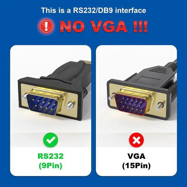 Alt view image 2 of 7 - USB to RS232 USB Serial Adapter with FTDI Chipset USB 2.0 to Male DB9 Serial Cable for Windows 11 10 8 7 Vista XP 2000 Linux and Mac OS(6ft)