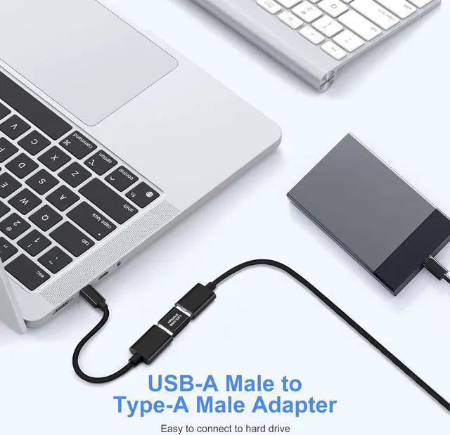 Alt view image 3 of 7 - USB 3.0/3.1 Male to USB 3.0/3.1 Male Adapter (2 Pack) OTG 3.0/3.1 USB A to 3.0/3.1 USB A Adapter USB Connector Connection or Data Cable Extension USB3.0 Expansion Adapter