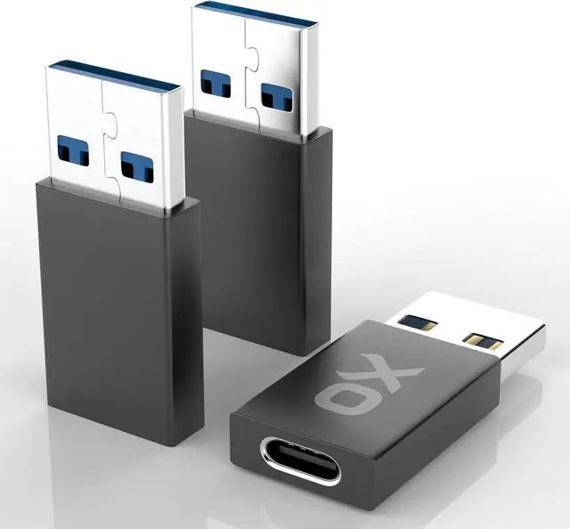 Main image of [10Gbps] USB to USB C Adapter: Small but Mighty! High-Speed Type-c to USB Adapter. [USB-C 3.2] USB C to USB A Adapter for Charging & Data Transfer (Black USB-C Female (3-Pack))